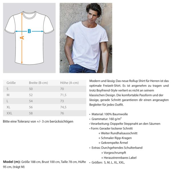 T-Shirt schwarz PunkInside  - Herren RollUp Shirt – Bild 2